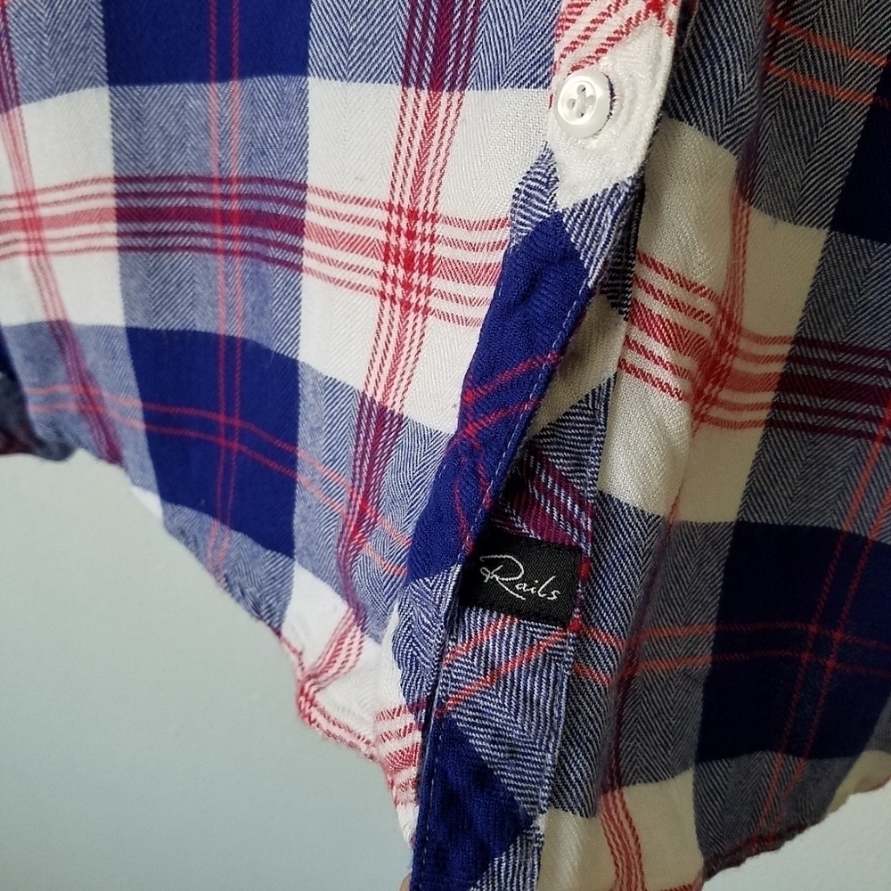 Rails Essential Plaid Button Front Checkered Long… - image 8